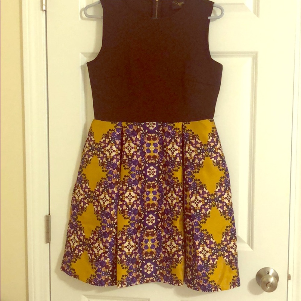 Just...Taylor Black/Gold/Purple Dress